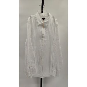 Quince Men 100% Organic Cotton Poplin Cropped Long Sleeve White XL